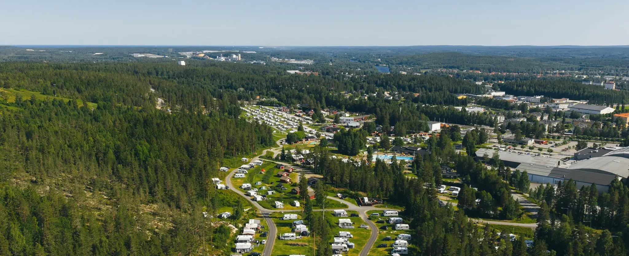 Flygbild över Skellefteå camping
